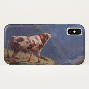 Bull in the Alps (by Eugène Burnand) iPhone X Case