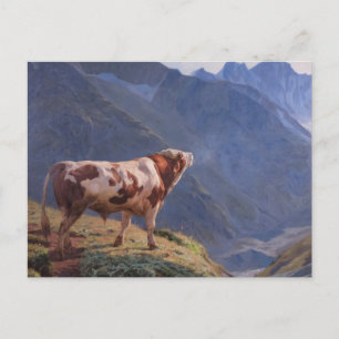 Bull in the Alps (by Eugène Burnand) Postcard
