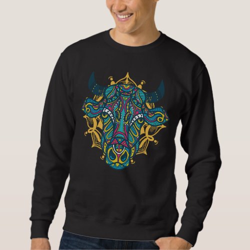 Bull Mandala Spiritual Nature Sweatshirt