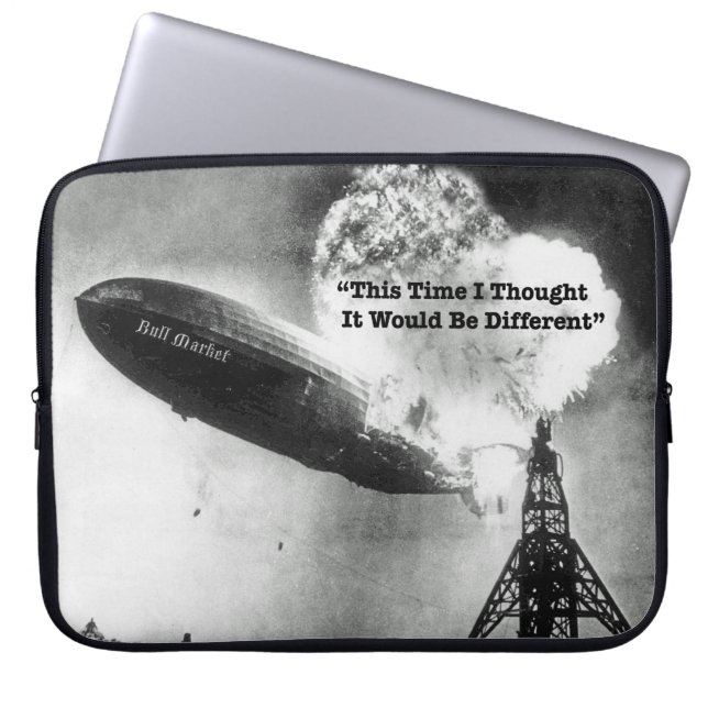 Bull Market Crash Humor Laptop Sleeve (Front)