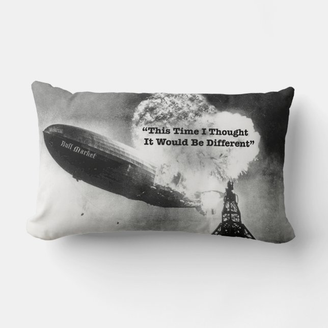 Bull Market Crash Humor Lumbar Pillow (Front)