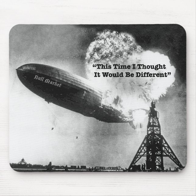 Bull Market Crash Humor Mouse Pad (Front)