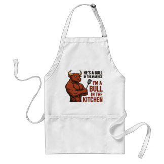 Bull Market Meets Kitchen Humor Apron
