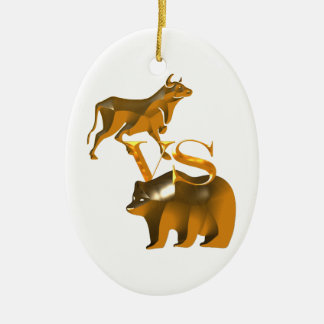 Bull Market Vs Bear Market Ceramic Ornament