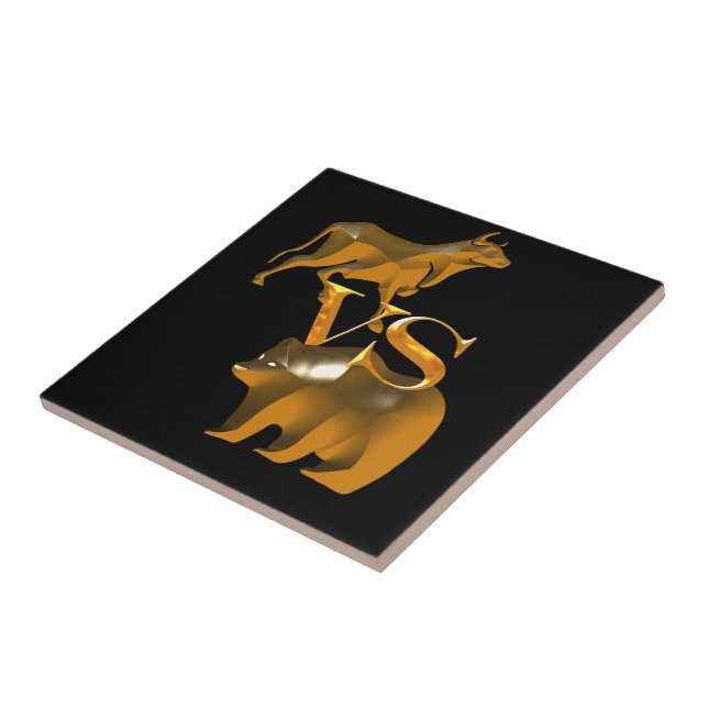 Bull Market Vs Bear Market Ceramic Tile (Side)