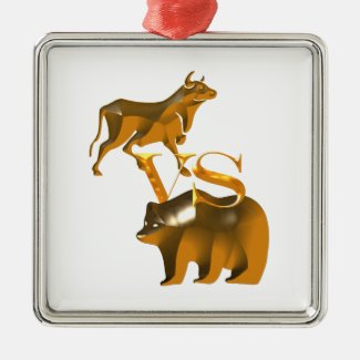 Bull Market Vs Bear Market Metal Ornament