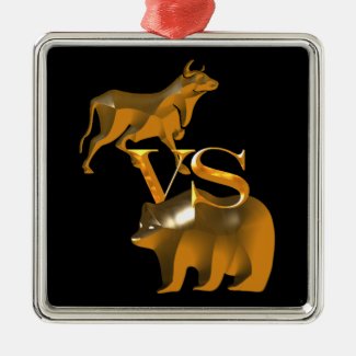 Bull Market Vs Bear Market Metal Ornament