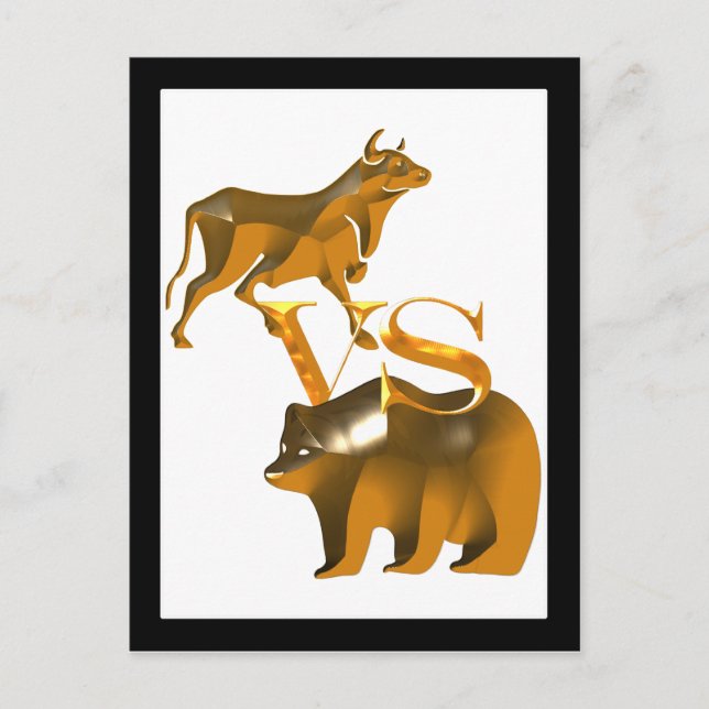 Bull Market Vs Bear Market Postcard (Front)