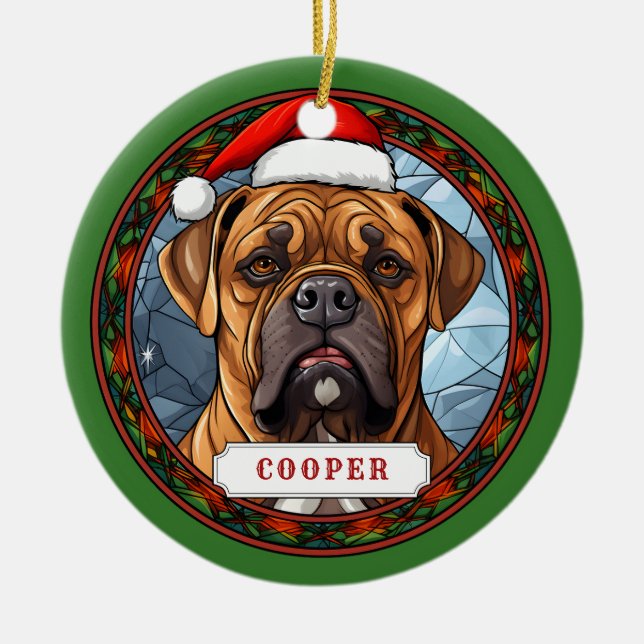 Bull Mastiff Ceramic Circle Ornament (Front)