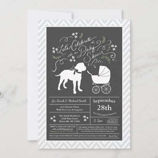 Bull Mastiff Dog Baby Shower Invitation (Front)
