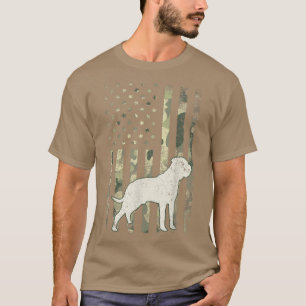 Bull Mastiff Dog Dad Mom Camoue USA Flag T-Shirt