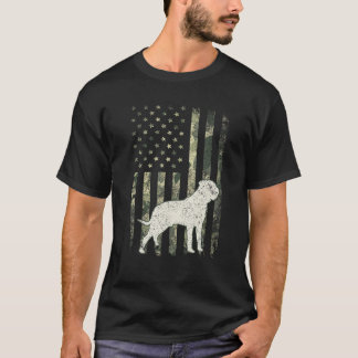 Bull Mastiff Dog Dad Mom Camouflage USA Flag T Shi T-Shirt