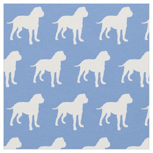 Bull Mastiff Dog Silhouette Bullmastiff Light Blue Fabric