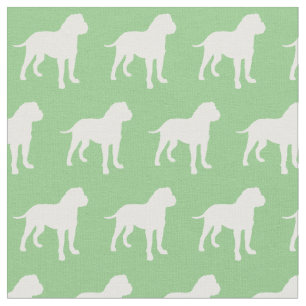 Bull Mastiff Dog Silhouette Bullmastiff Sage Green Fabric