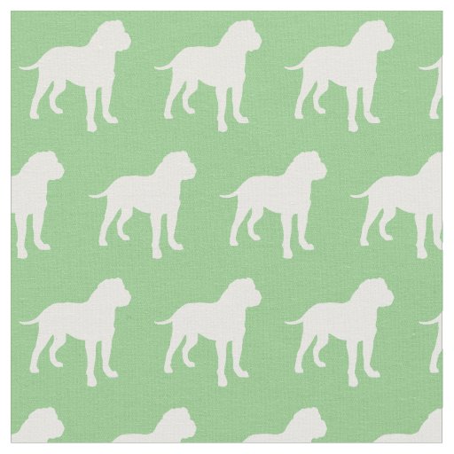Bull Mastiff Dog Silhouette Bullmastiff Sage Green Fabric