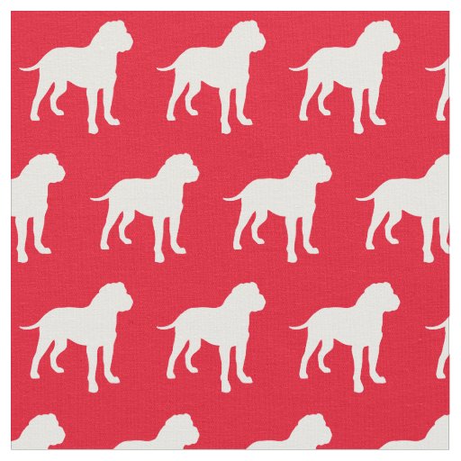 Bull Mastiff Dog Silhouette Pet Bullmastiff Red Fabric