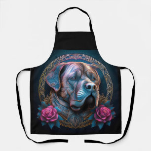 Bull Mastiff Peers Through A Time Portal Apron