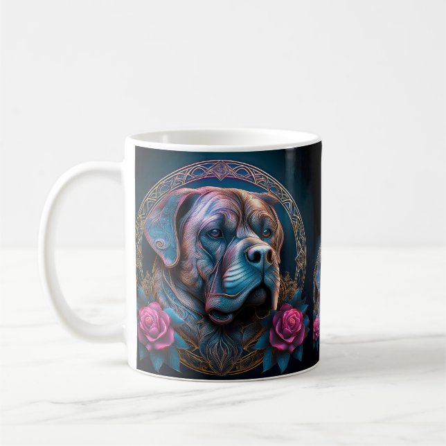Bull Mastiff Peers Through A Time Portal Coffee Mug (Left)