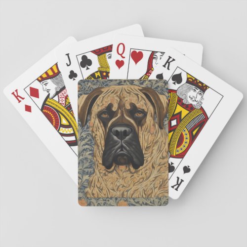 Bull Mastiff playing cards 