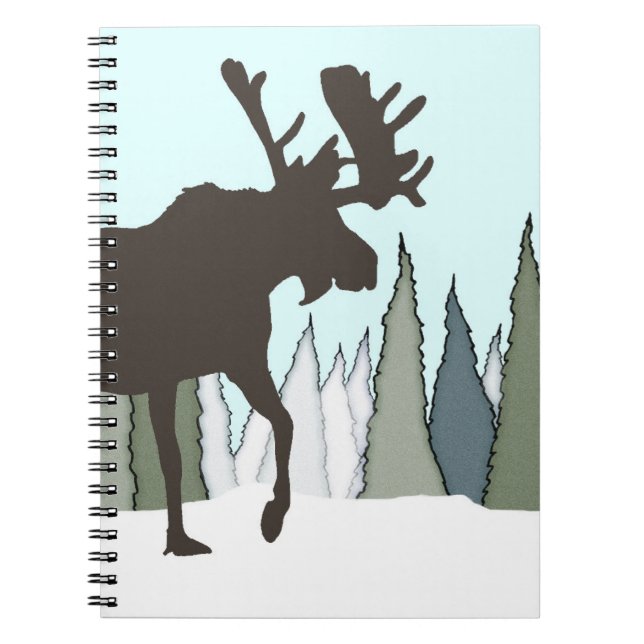 Bull Moose and Forest Notebook (Front)