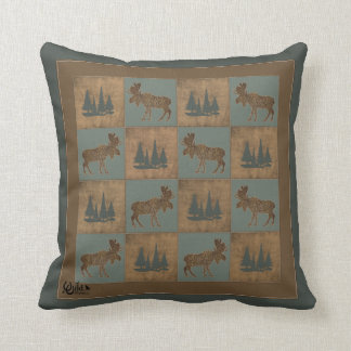 Bull Moose Blue Pillow