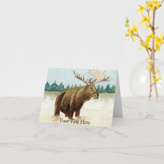 Bull Moose Card (Yellow Flower)