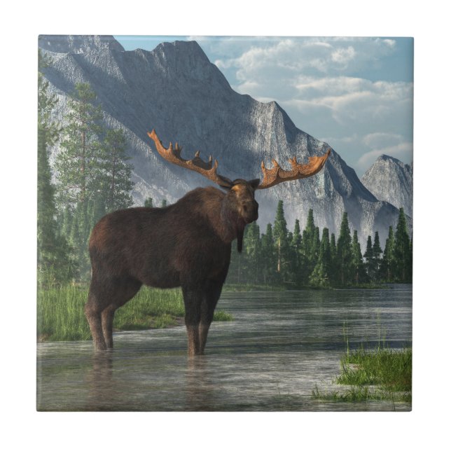 Bull Moose Ceramic Tile (Front)