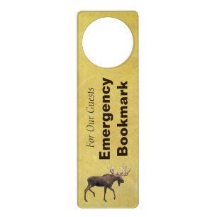 Bull Moose Emergency Bookmark Door Hanger