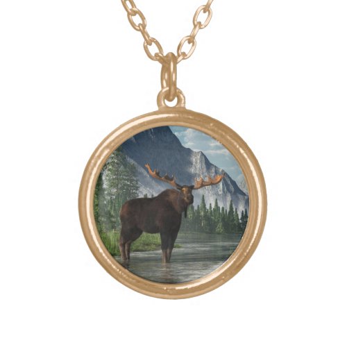 Bull Moose Gold Plated Necklace