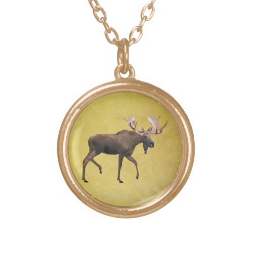 Bull Moose Gold Plated Necklace