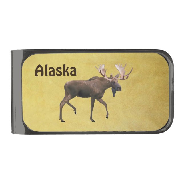 Bull Moose Gunmetal Finish Money Clip (Front)