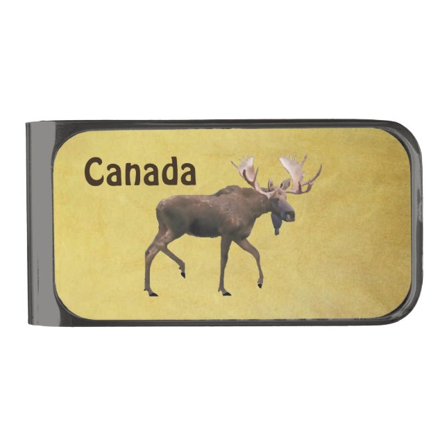 Bull Moose Gunmetal Finish Money Clip (Front)