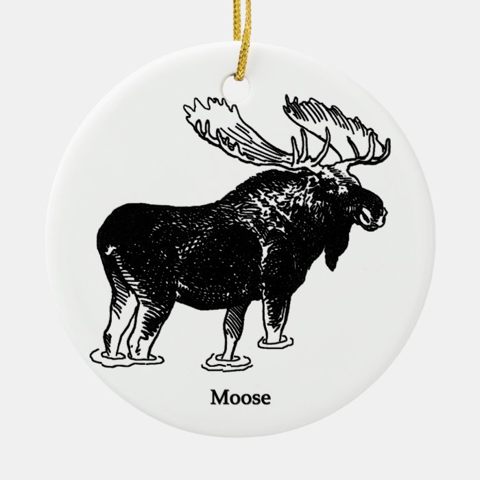 Bull Moose (illustration) Christmas Tree Ornaments