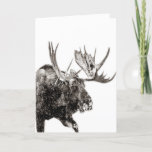 Bull Moose in Snow Greeting Card