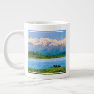 Bull moose in Wonder Lake Giant Coffee Mug