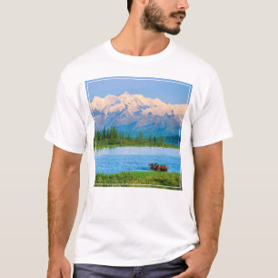 Bull moose in Wonder Lake T-Shirt