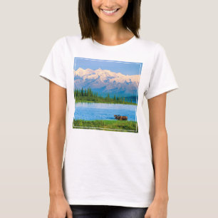 Bull moose in Wonder Lake T-Shirt