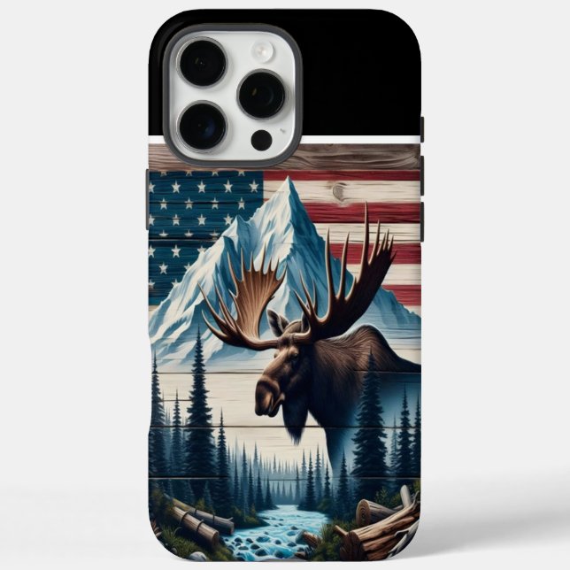 Bull Moose & Mountain Case-Mate iPhone Case (Back)