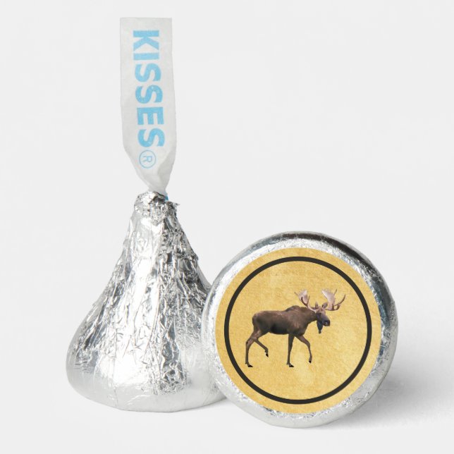 Bull Moose On Old Paper Hershey®'s Kisses® (Front)