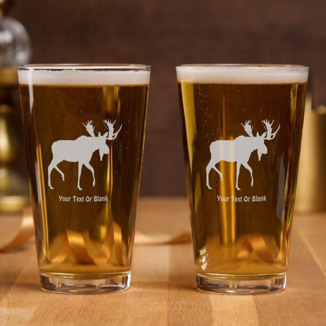 Bull Moose On Old Paper Pint Glass (Party)