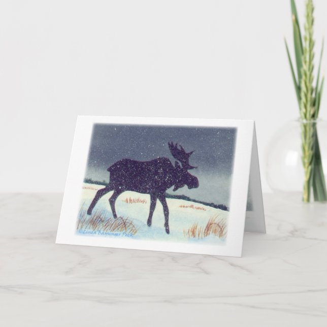 Bull Moose Painting Holiday Card (Front)