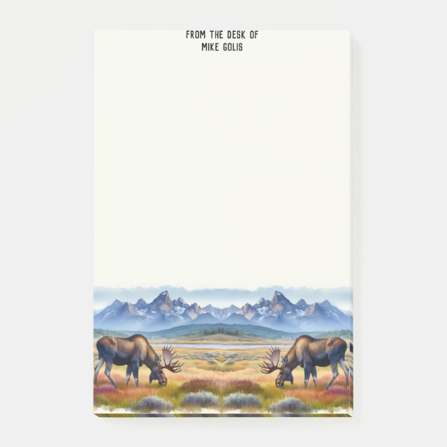 Bull Moose Personalized Watercolor Notes (Front)
