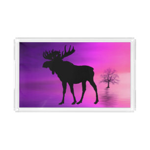 Bull Moose Silhouette Acrylic Tray
