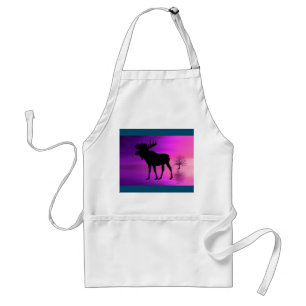 Bull Moose Silhouette Adult Apron
