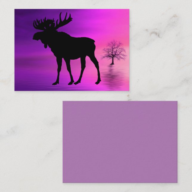 Bull Moose Silhouette Business Card (Front/Back)