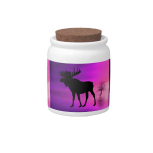 Bull Moose Silhouette Candy Jar