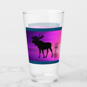 Bull Moose Silhouette Glass