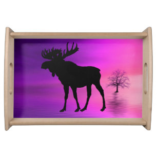 Bull Moose Silhouette Serving Tray