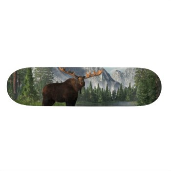 Bull Moose Skateboard Deck by ArtOfDanielEskridge at Zazzle