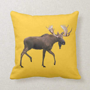 Bull Moose Throw Pillow